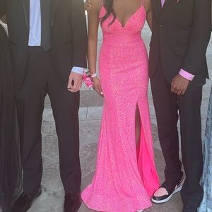 Sherri Hill Hot Pink Prom Dress Size 0